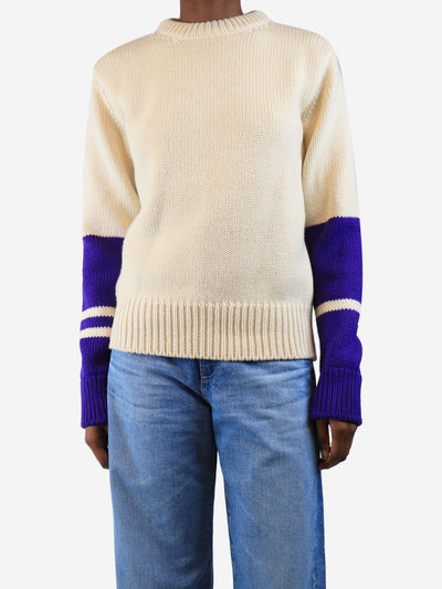 Cream crew neck wool jumper - size XS Knitwear Calvin Klein 