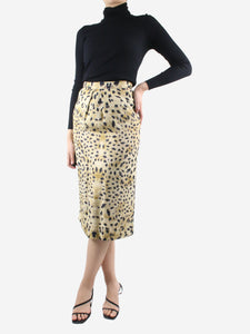 Prada Neutral printed midi skirt - size UK 8