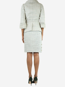 Chanel Light blue tweed jacket and skirt set - size UK 8