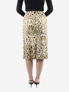 Prada Neutral printed midi skirt - size UK 8