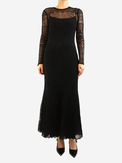 Black crochet maxi dress - size XL Dresses Alexander McQueen 