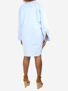 Acne Studios Blue button-up cotton midi shirt dress - size UK 12