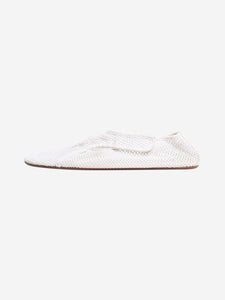 Alaia White Azzedine woven slippers - size EU 38.5