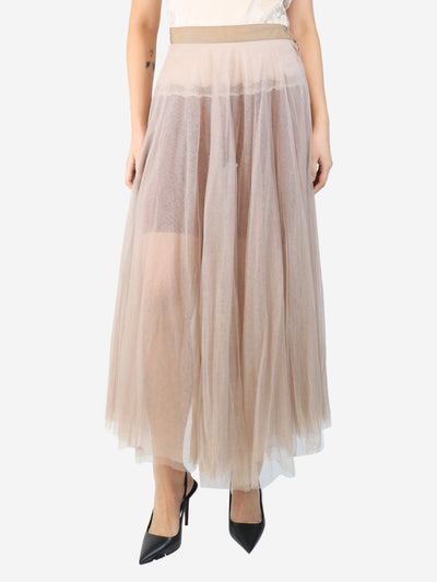 Neutral silk tulle skirt - size UK 10 Skirts Chloe 
