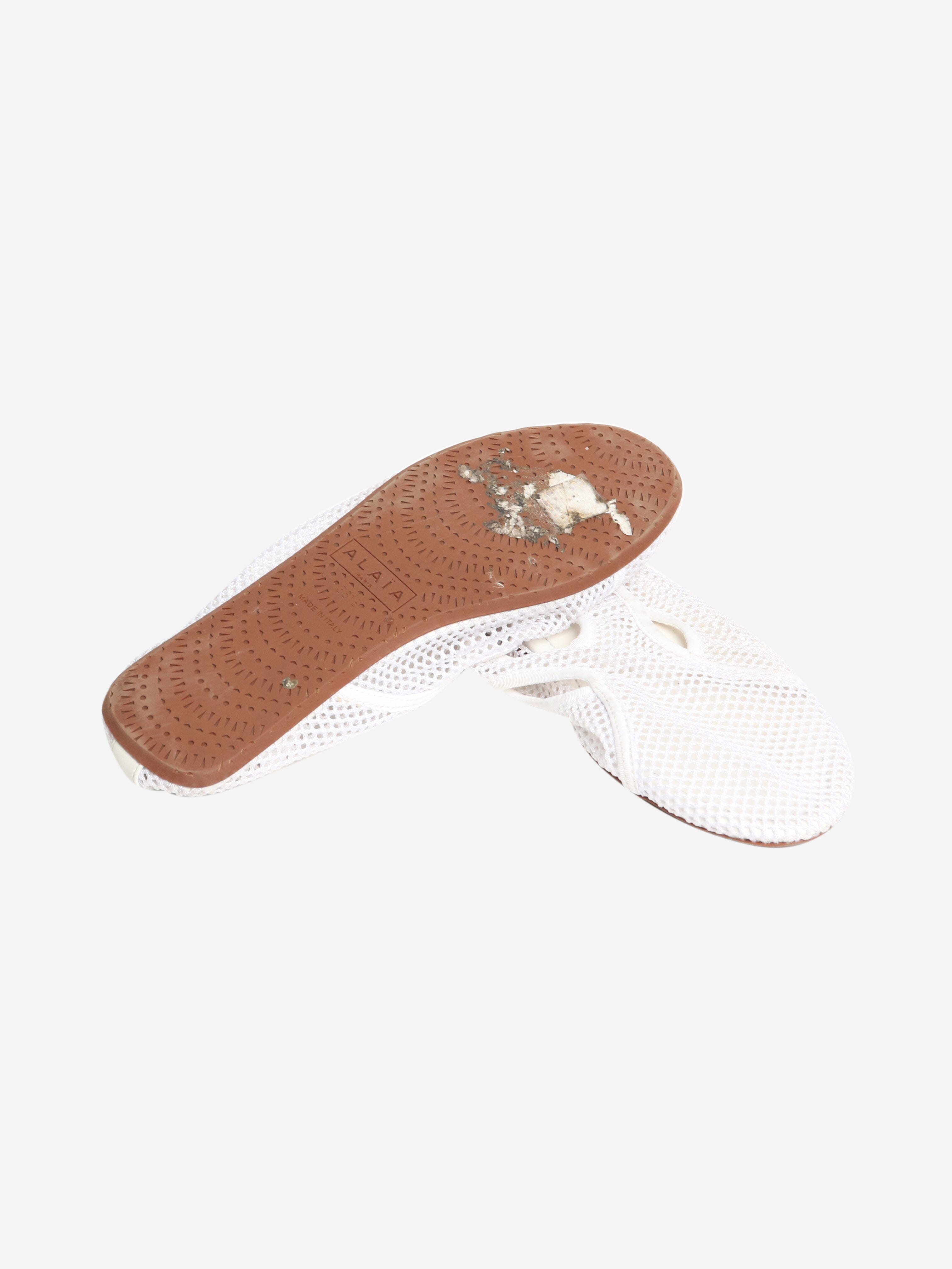 White Azzedine woven slippers - size EU 38.5 Flat Shoes Alaia 
