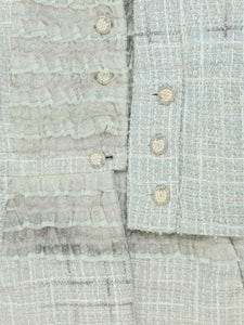 Chanel Light blue tweed jacket and skirt set - size UK 8