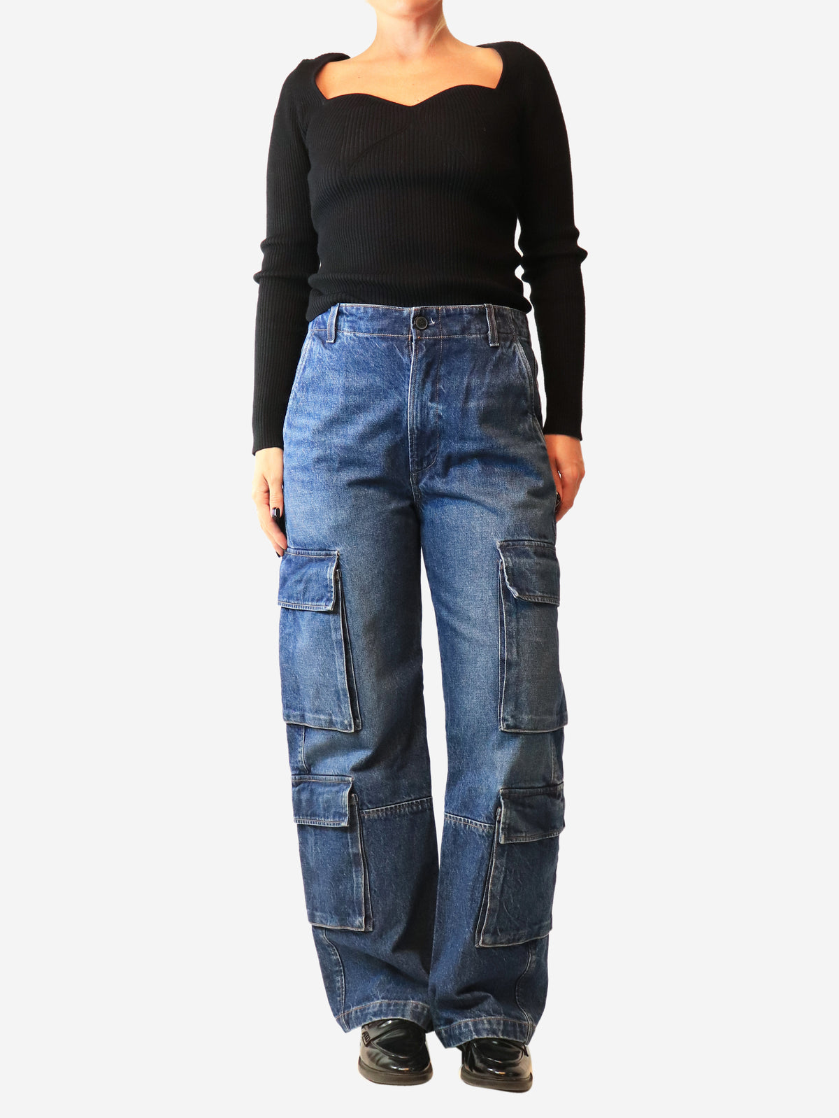 Blue Delena cargo jeans - size UK 12