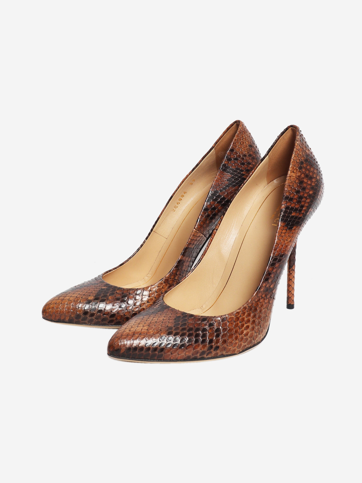 Reptile brown pointed heels - size EU 39 (UK 6) Heels Gucci 