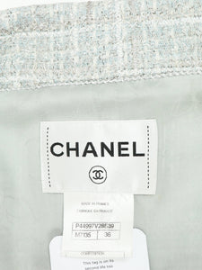 Chanel Light blue tweed jacket and skirt set - size UK 8