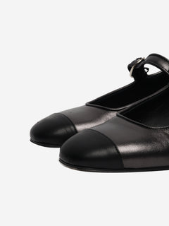 Black metallic flat shoes - size EU 39 (UK 6) Flat Shoes Le Monde Beryl 