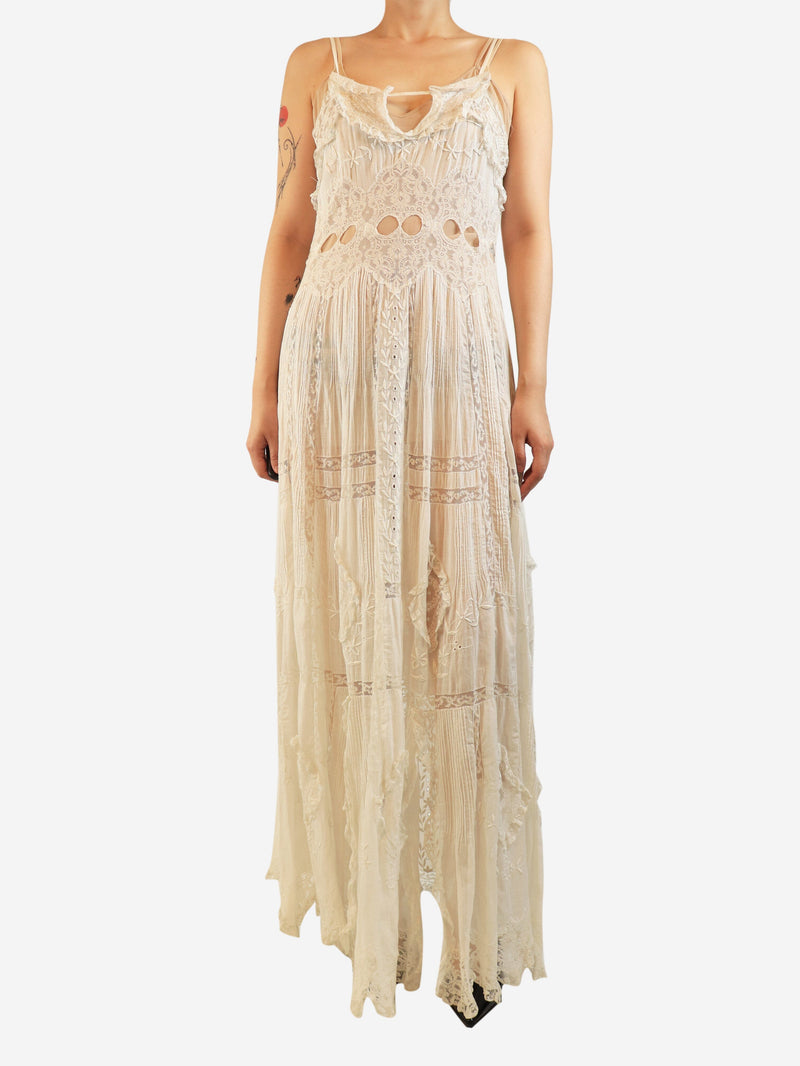 White sheer lace maxi dress - size S Dresses El Camarin 