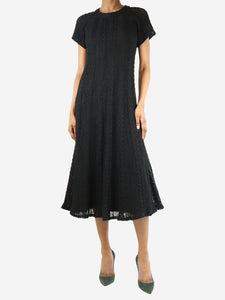 Chanel Black alpaca-blend knit midi dress - size UK 6