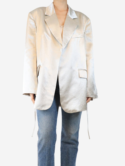 Cream satin oversized blazer - size S Coats & Jackets Yuzefi 