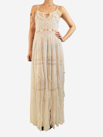 White sheer lace maxi dress - size S Dresses El Camarin 