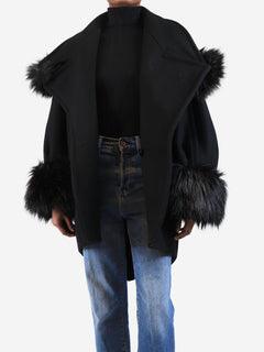 Black wool coat - size UK 6 Coats & Jackets Saint Laurent 