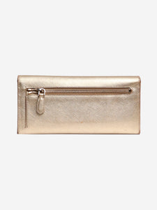 Prada Gold Saffiano leather purse