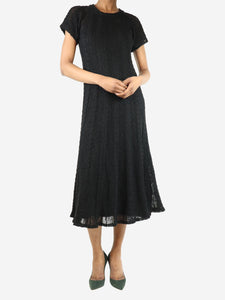 Chanel Black alpaca-blend knit midi dress - size UK 6