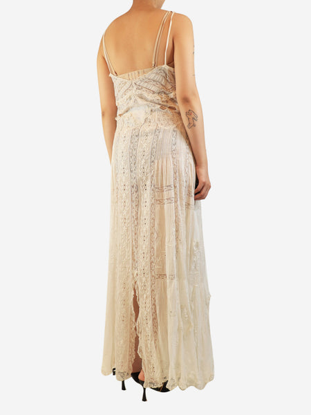 White sheer lace maxi dress - size S alternate image