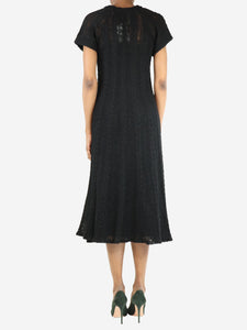 Chanel Black alpaca-blend knit midi dress - size UK 6