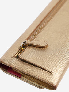 Prada Gold Saffiano leather purse