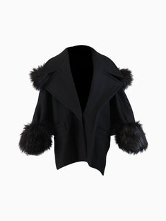 Black wool coat - size UK 6 Coats & Jackets Saint Laurent 