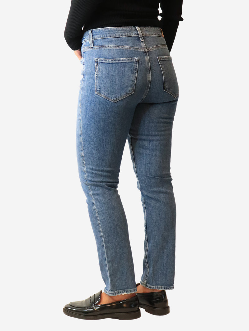 Blue Mid wash slim leg jeans - size UK 12