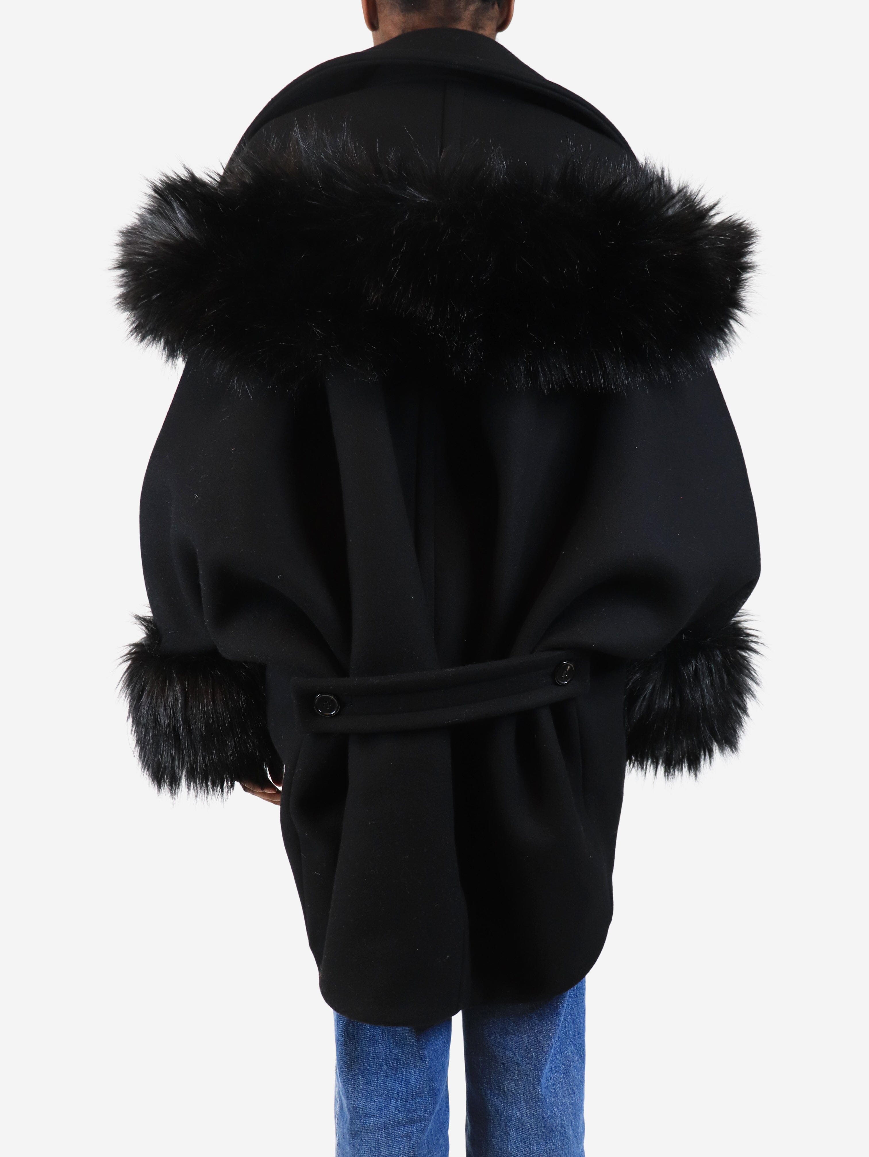 Black wool coat - size UK 6 Coats & Jackets Saint Laurent 