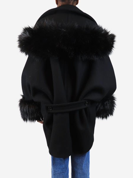 Black wool coat - size UK 6 alternate image