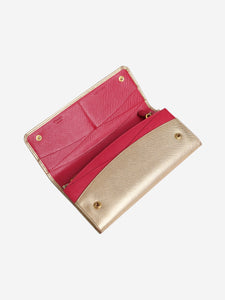 Prada Gold Saffiano leather purse