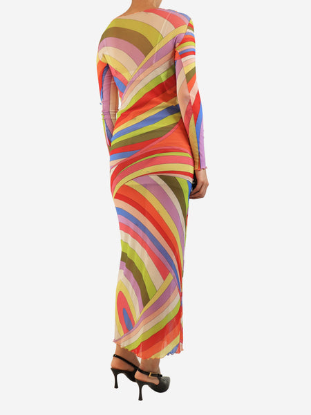 Multicolour mesh printed dress - size S alternate image