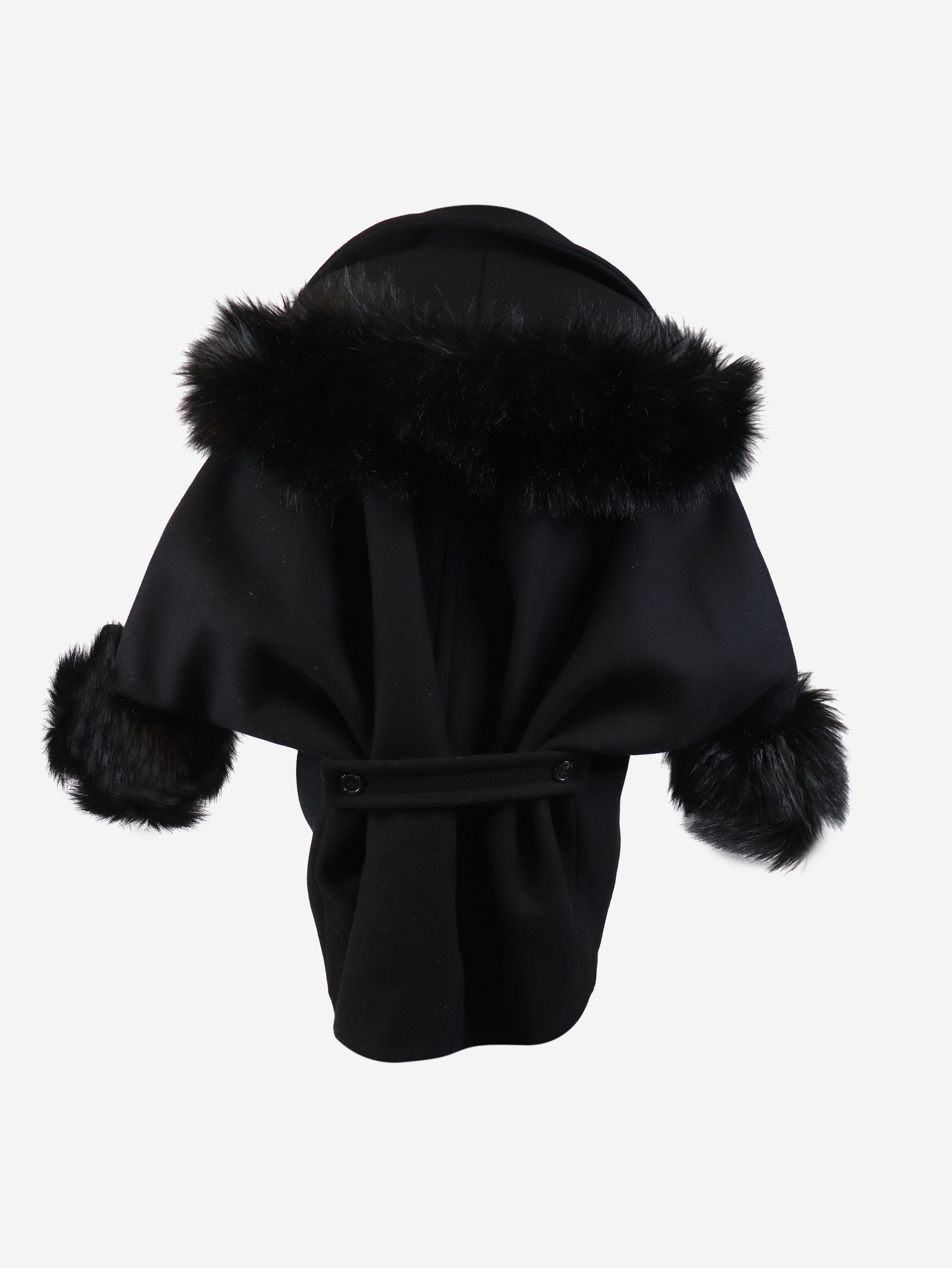 Black wool coat - size UK 6 Coats & Jackets Saint Laurent 