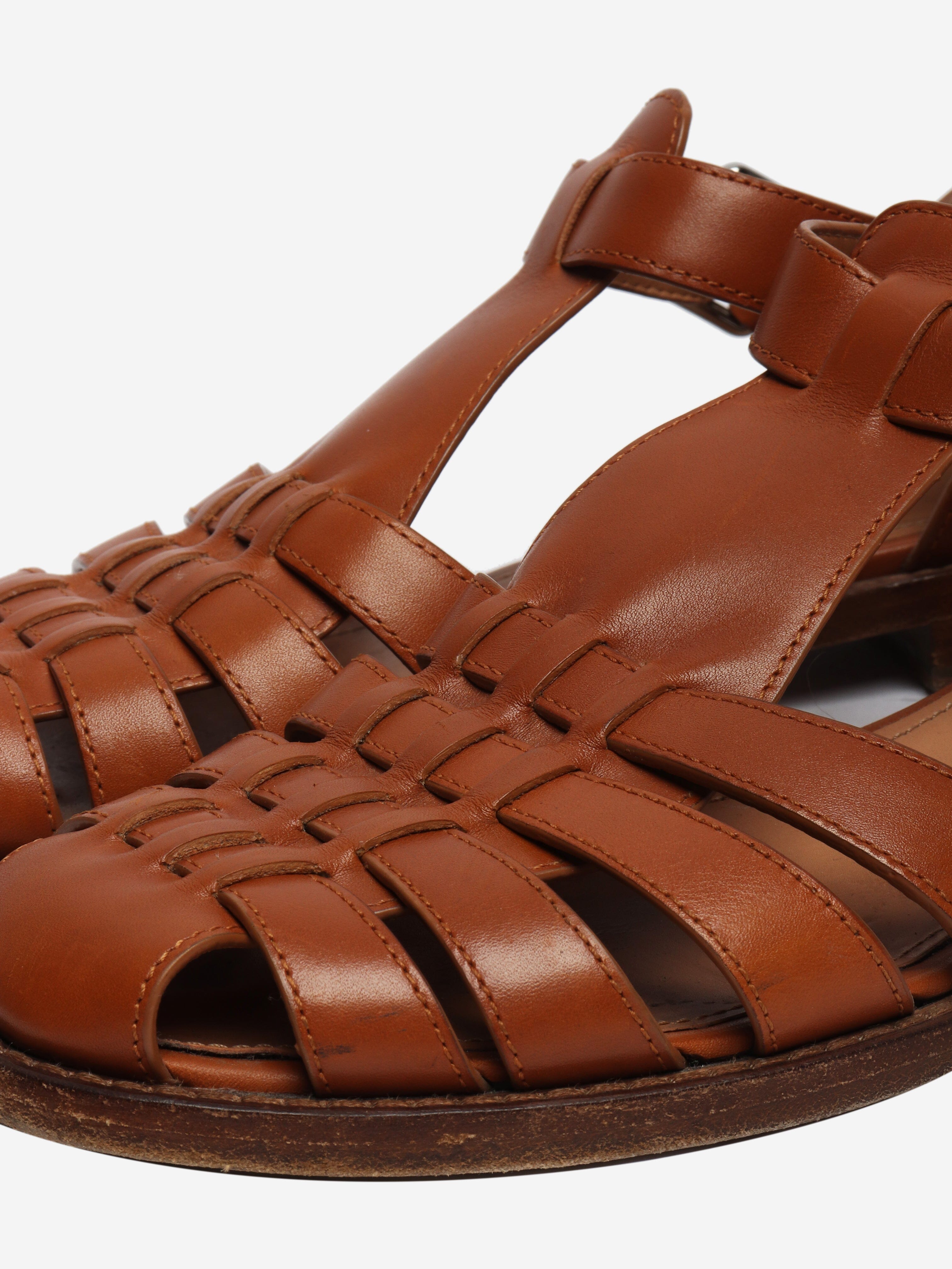 Tan Kelsey woven leather sandals - size EU 38 Flat Sandals Church's 