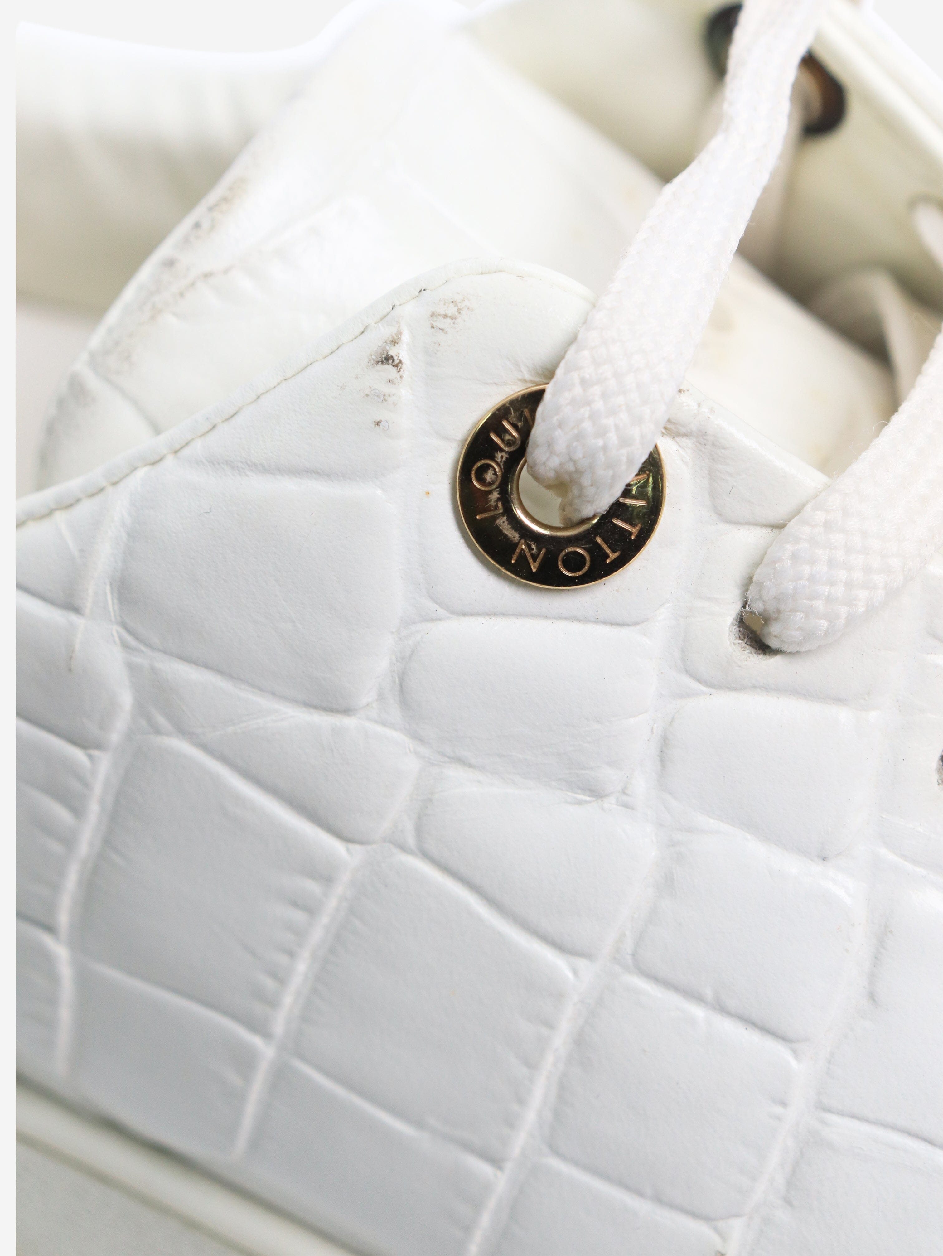 White croc-embossed trainers - size EU 36 Trainers Louis Vuitton 