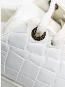 Louis Vuitton White croc-embossed trainers - size EU 36
