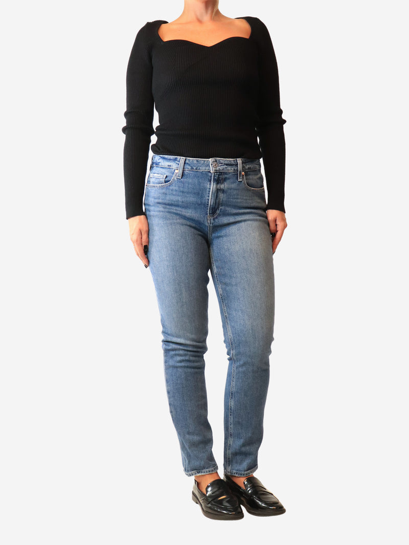Blue Mid wash slim leg jeans - size UK 12