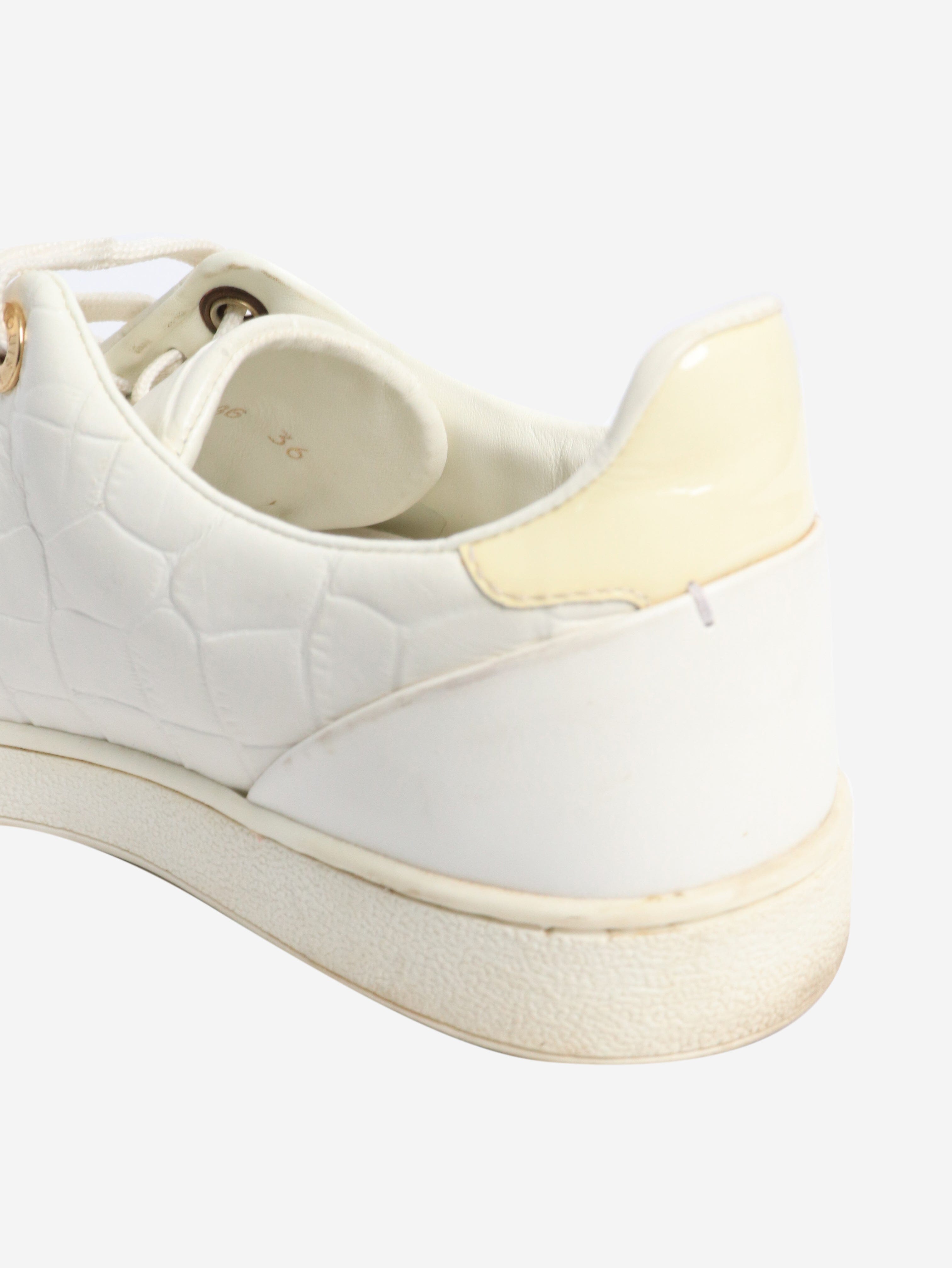 White croc-embossed trainers - size EU 36 Trainers Louis Vuitton 