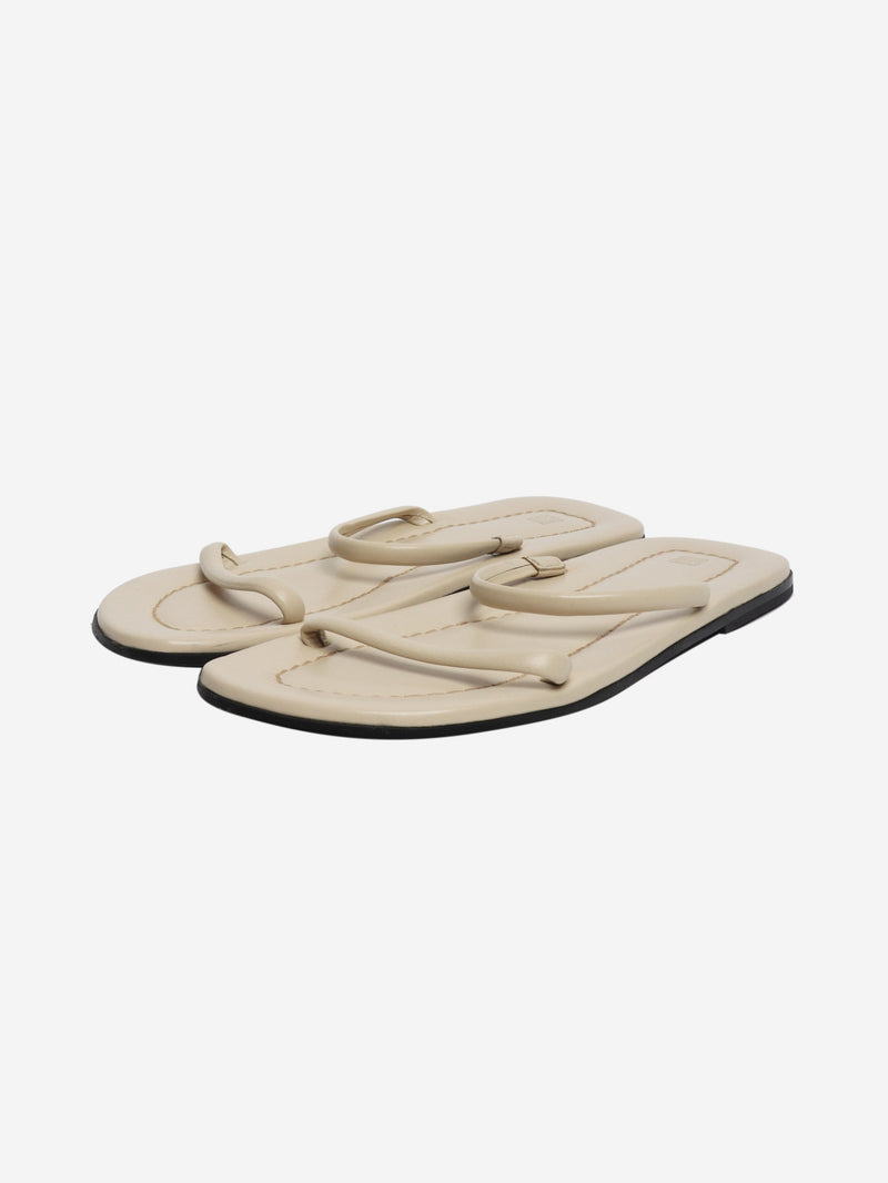 Cream leather sandals - size EU 39 Flat Sandals Toteme 