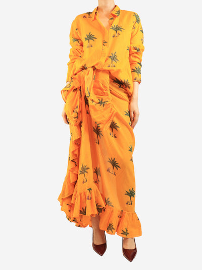 Coniglio Palm Beach Orange classic shirt and sarong skirt set - One size Sets Coniglio Palm Beach 