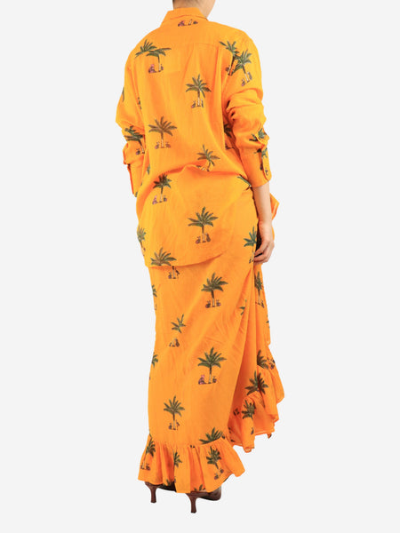Coniglio Palm Beach Orange classic shirt and sarong skirt set - One size alternate image