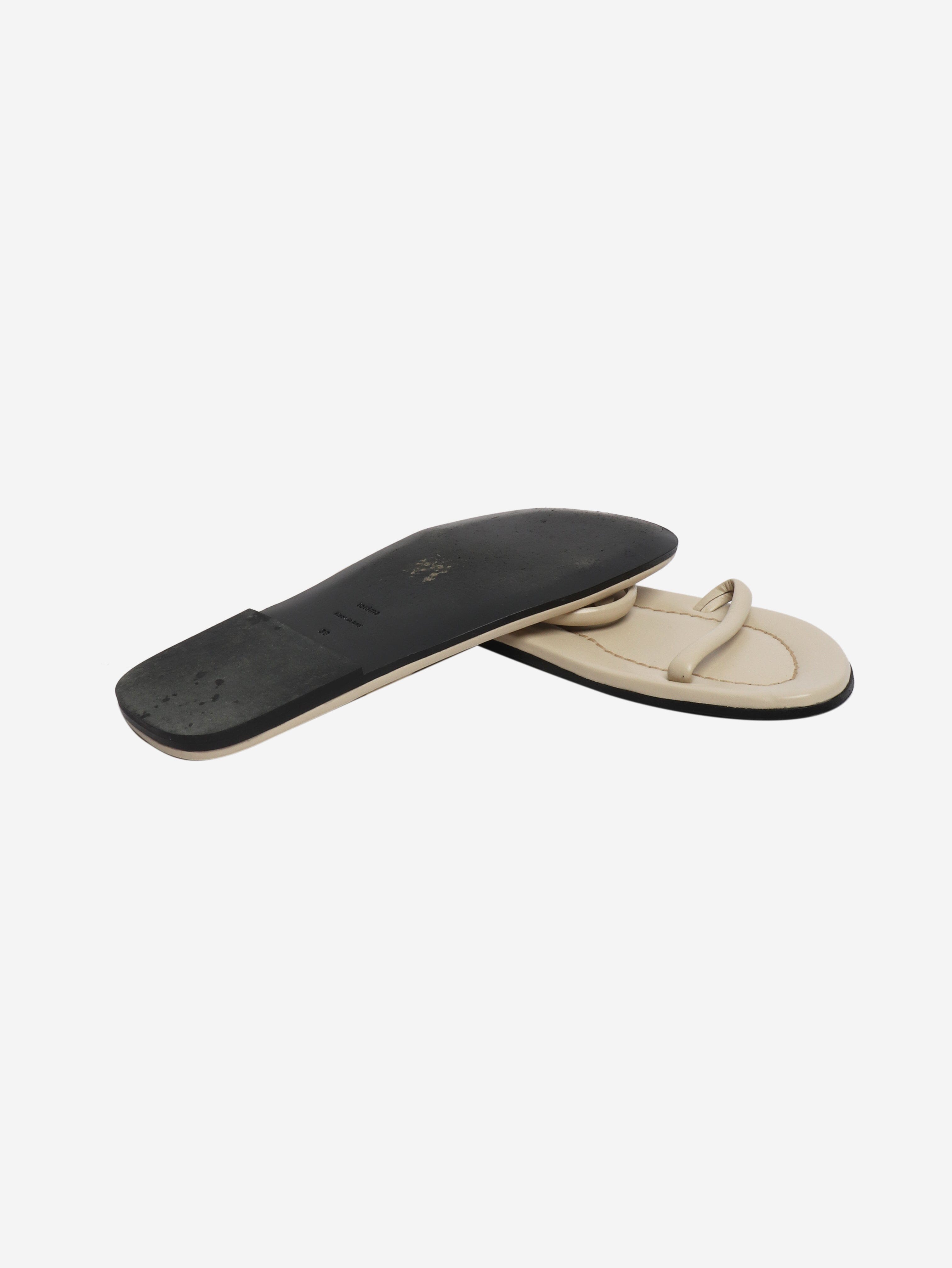 Cream leather sandals - size EU 39 Flat Sandals Toteme 