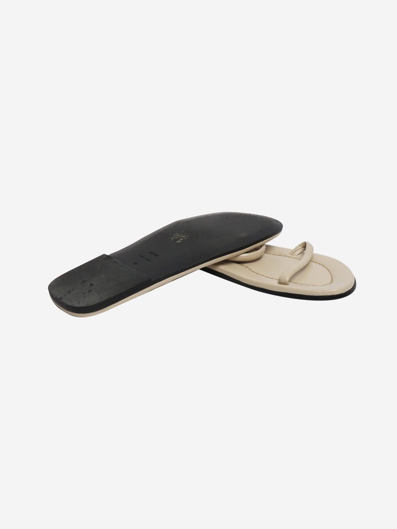 Cream leather sandals - size EU 39 Flat Sandals Toteme 