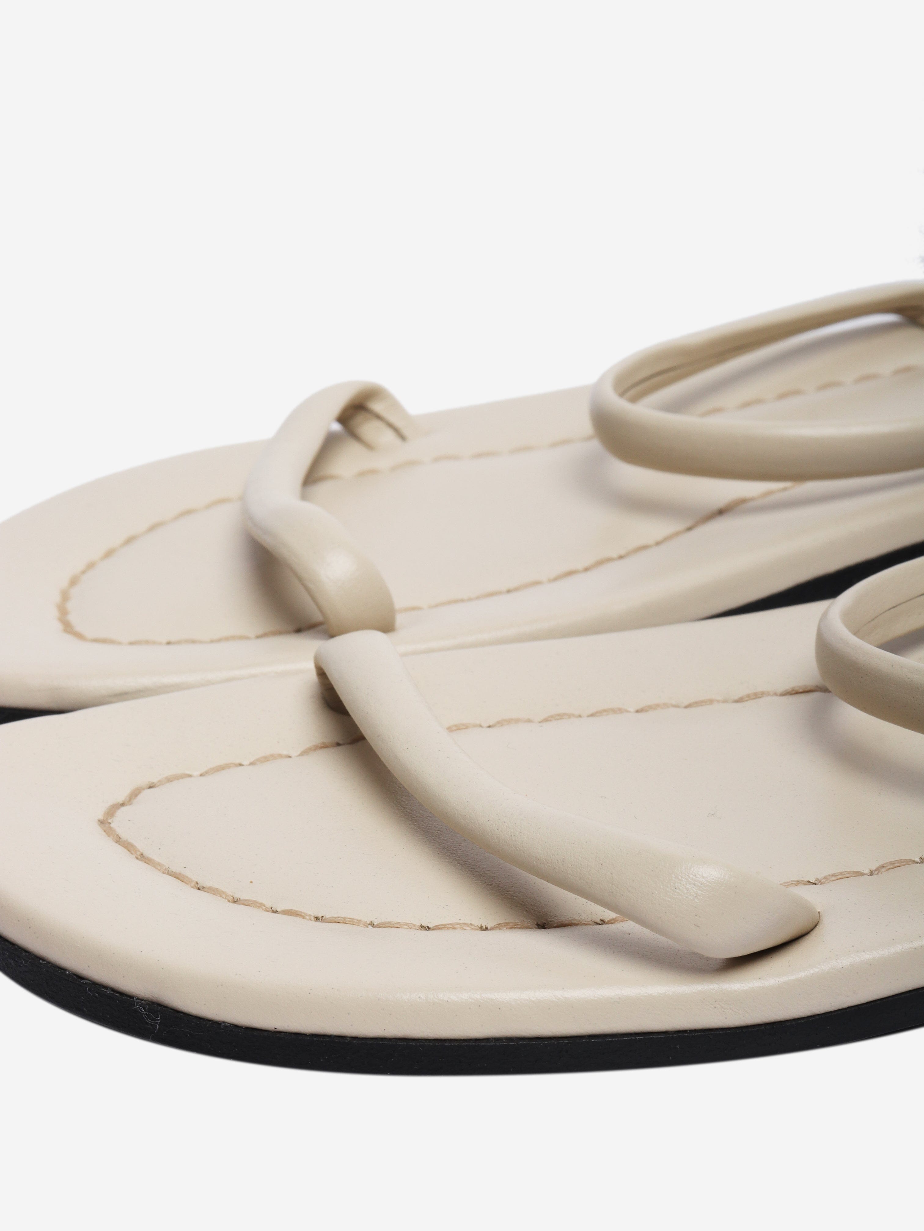 Cream leather sandals - size EU 39 Flat Sandals Toteme 