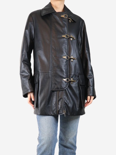 Black lambskin coat - size UK 8 Coats & Jackets Loewe 