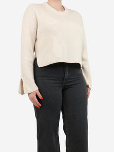 Forte Forte Cream ribbed wool-blend jumper - size UK 12