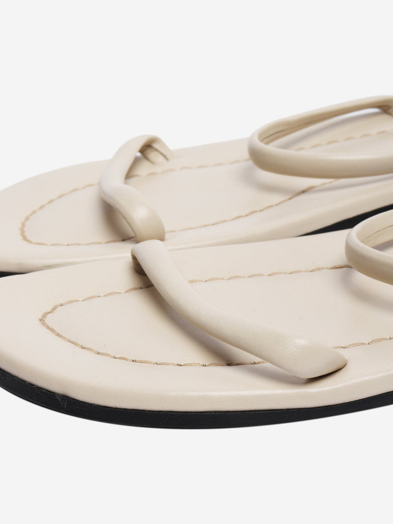Cream leather sandals - size EU 39 Flat Sandals Toteme 