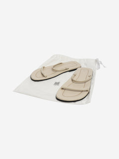 Cream leather sandals - size EU 39 Flat Sandals Toteme 