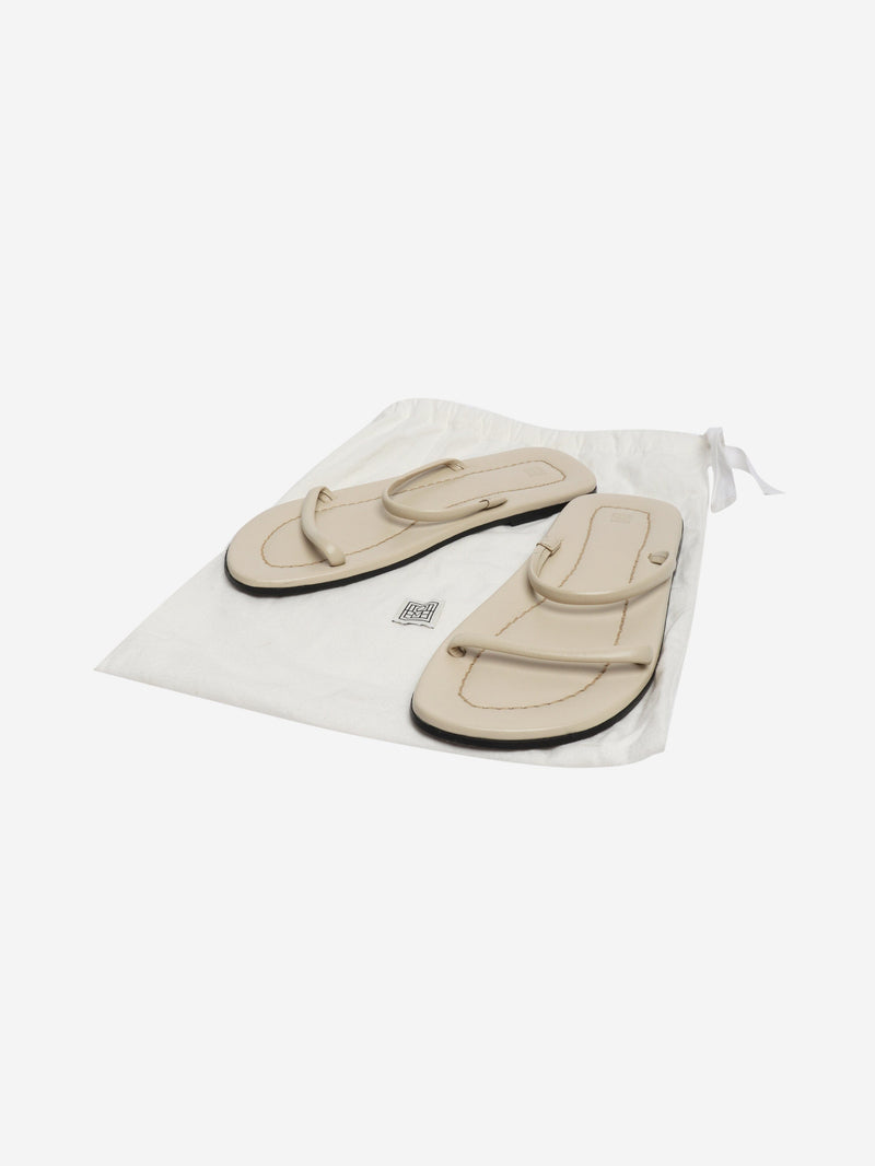 Cream leather sandals - size EU 39 Flat Sandals Toteme 