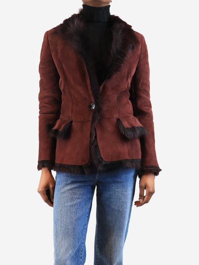 Burgundy shearling coat - size UK 8 Coats & Jackets Gucci 