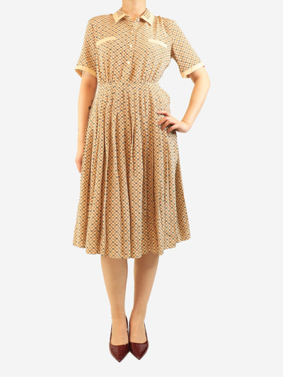 Beige silk midi dress - size UK 10 Dresses Celine 