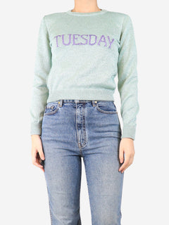 Green lurex Tuesday jumper - size UK 10 Knitwear Alberta Ferretti 